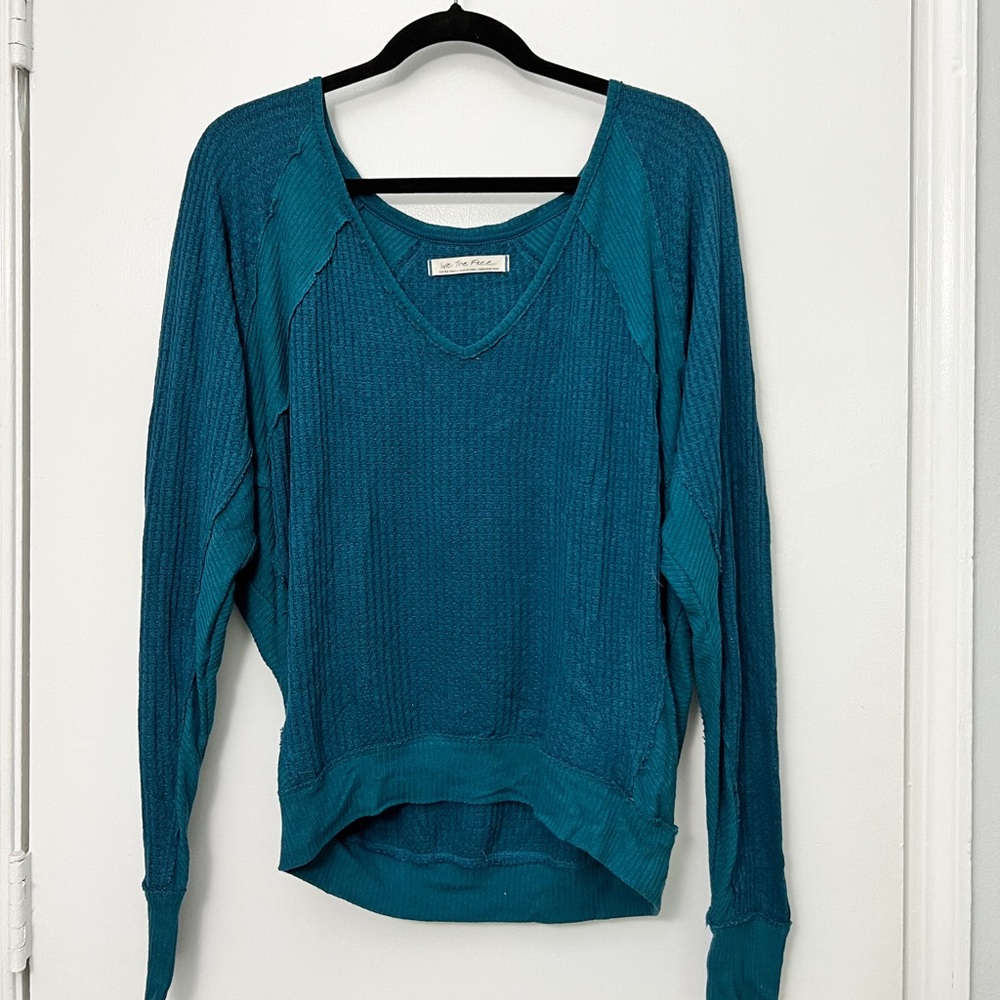 Free people teal pullover sweater